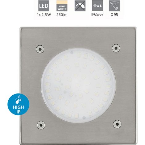 Segnapasso Esterno Quadrato Moderno Lamedo Acciaio Argento Vetro Bianco Led (1/5)