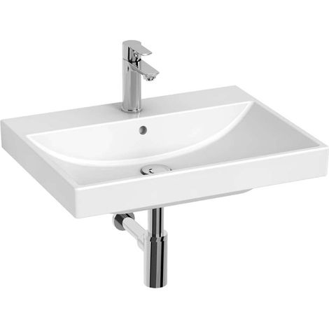 Jika Cubito Style - Lavabo 45x34 cm, con troppopieno, con foro per rubinetto, bianco H8154400001041 (1/2)