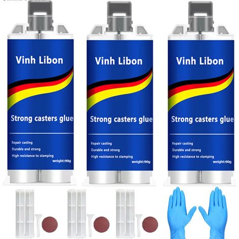 3-teiliges AB-Gießereiklebstoff-Set mit Werkzeugen, Hochtemperatur-Schweißklebstoff, wasserfestem, antiblockierendem Reparaturklebstoff, ideal für Edelstahlbehälter, Eisen, Heizkörper, Lecks und Risse (1/5)