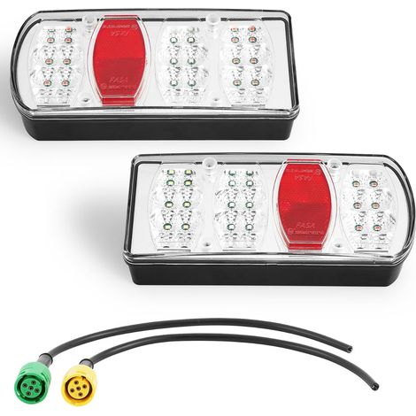 LED Feu Arrière Remorque 12/24V 7Function Kit Éclairage Remorque avec Connecteur Rapides 5broches,Feux Arrière pour RV Camions Voiture (1/5)