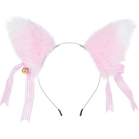 Pinza para el pelo con orejas de zorro de peluche, suave y esponjosa (para niñas y mujeres). (1/5)