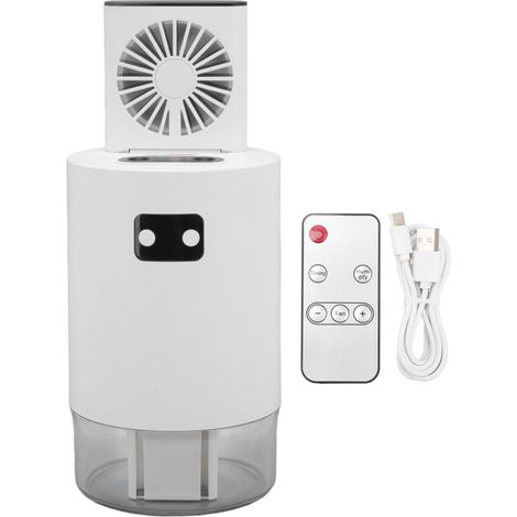 Ventilateur Humidificateur 2 en 1, 1000ml, 3 Vitesses, Télécommande, USB, Brumisateur Double
