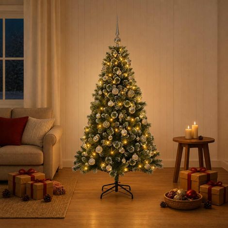 vidaXL Artificial Christmas Tree with Bauble 150 cm 150 LEDs (1/5)