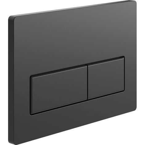Signature Rectangular Push Button Dual Flush Plate - Black (1/2)