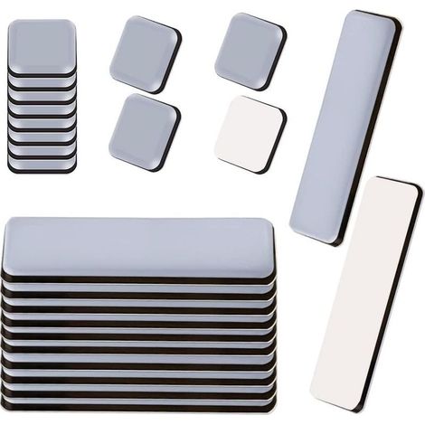 24PCS Patin Glissant PTFE adhésif Patins en téflon pour Meubles de Protection de Sol Gris(19x70mm 20x20mm) (1/5)