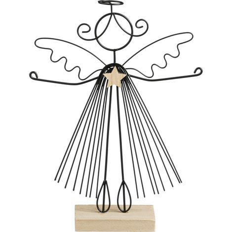 Mica Decorations Dekofigur Engel 23 cm schwarz gold Dekofigur
