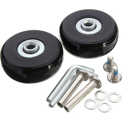 2 pcs Roue Valise Universelle, Roues De Rechange pour Bagages, Roues De Valise à Bagages, Caoutchouc Métal Valise Kit pour Valise, Chariot à Main, Poussette (70mm x 18mm) (1/5)