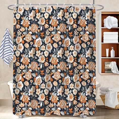 Rideau douche imperméable polyester 180x180 À œillets renforcés séparation douche pour une déco moderne (1/5)