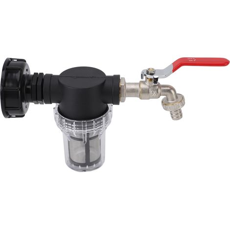 Filtre pour cuve IBC, connecteur de filtre pour fût d'une tonne, adaptateur de tuyau étanche à grand débit pour cuve IBC, connecteur pour fût d'une tonne avec filtre S60x6 vers G3/4 femelle avec embou (1/5)
