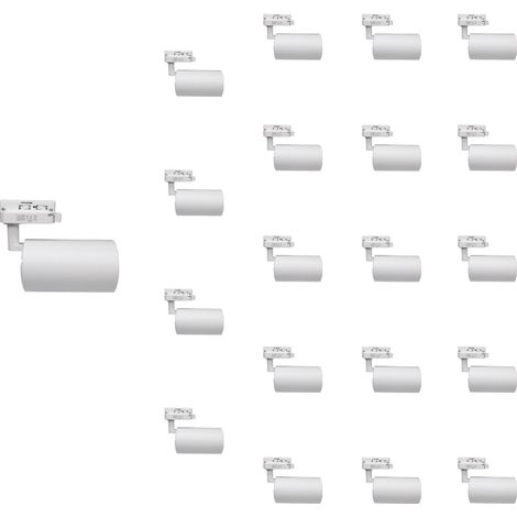 Spot LED sur Rail Triphasé CCT 30W 60° Blanc - 3000K/4000K/6500K - Pack de 20 - SILAMP (1/5)