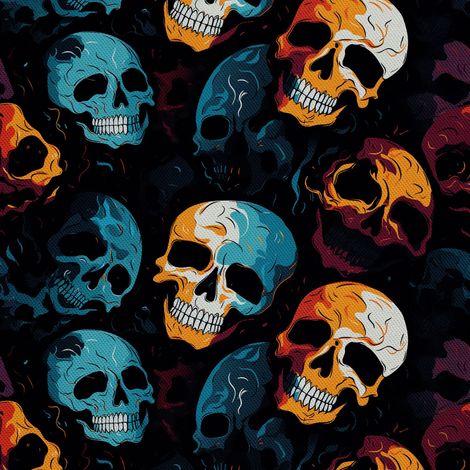 Tela decorativa para exteriores Oxford - Motivo de calavera I DX4660 (1/5)