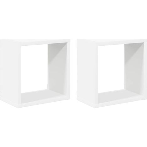 Étagères cube murales 2 pcs Étagères flottantes Blanc 26x15x26 cm