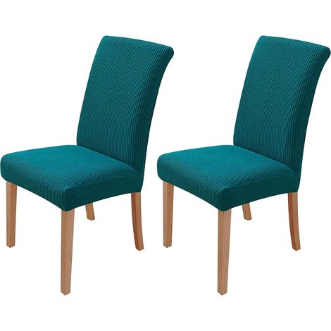 MINKUROW - Juego De 2 Fundas Elásticas Para Sillas De Comedor, Extraíbles Y Lavables, Fundas Para Sillas De Comedor, Modernas Y Elásticas, Decoración Para Oficina, Banquete, Boda, Fiesta (Lago Azul) (1/5)