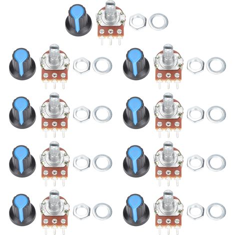 Ensemble de potentiomètres rotatifs linéaires en métal, 9 pièces, B1k 2k 5k 10k 20k 50k 100k 500k 1m WH148 (1/5)