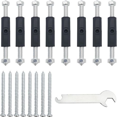 Kit de Réparation Boîtier 86 - 8 Ensembles - Acier et Isolant - Tige Extensible Anti-chute - Électricien Murale - 68 à 86 mm (1/4)