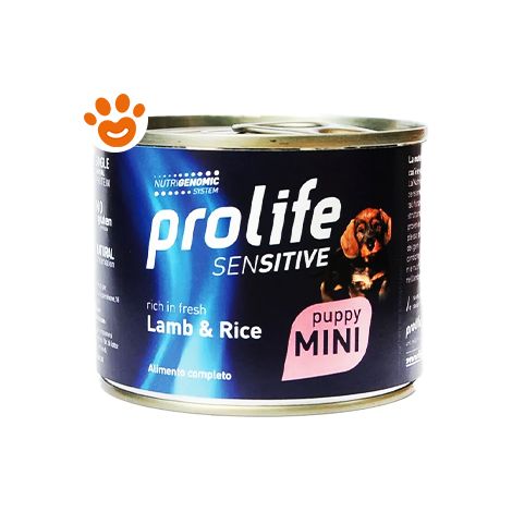 Prolife Dog Sensitive Puppy Mini Agnello e Riso  - Prolife Dog Sensitive Puppy Mini Agnello e Riso - Lattina Da 200 Gr