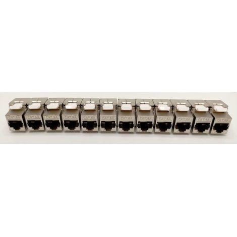 Pack de 12 noyaux keystone RJ45 Cat.6a - LINEAIRE - PR24AS12 - Court - Blindé (1/5)