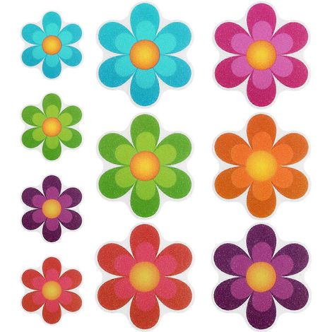 Autocollants floraux, autocollants floraux pour baignoire et douche, autocollants de sécurité antidérapants à base de fleurs