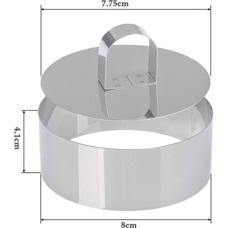 6 pezzi - anello per torta in acciaio inox - anello da cucina in acciaio inox - anello rotondo per dessert - anelli da forno - stampo - acciaio inox - stampo per dessert - teglia da forno - adatto per (1/4)