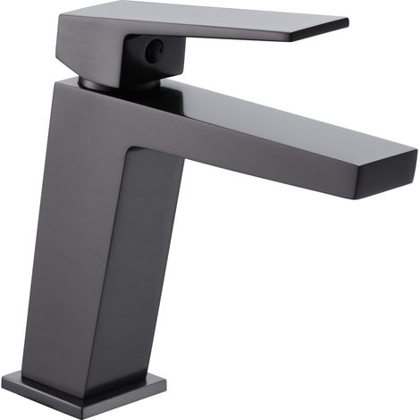Imex - Grifo Monomando Lavabo Caño Bajo Gun Metal Serie Art