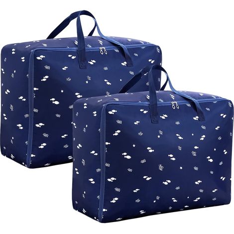 2 Pièces 105L Sac Rangement Vetement, Grand Housse de Rangement, étanche Sac de Rangement sous Lit pour Couette Oreillers Jouets Vestes Literie (1/5)