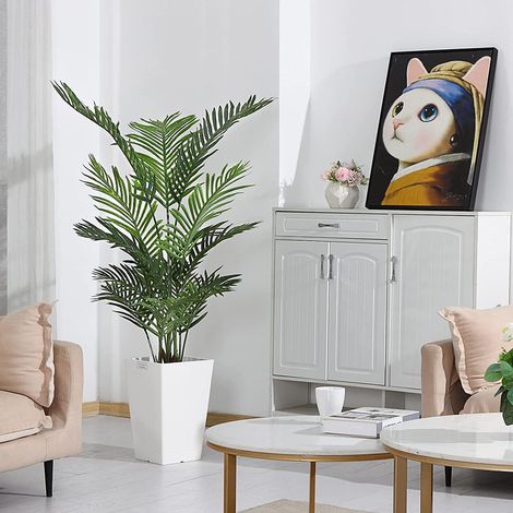 Skecten – Plante verte artificielle palmier 110 cm – Décoration intérieure et extérieure – Matériaux non toxiques – Prête à l'emploi (1/4)