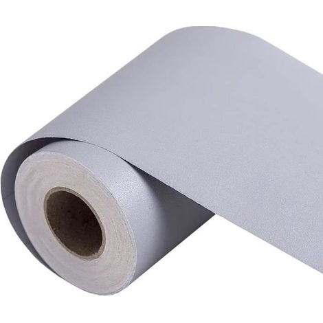 Frise Murale Adhesive - 20cm X 500cm - PVC - Gris - Décorative pour Cuisine (1/4)