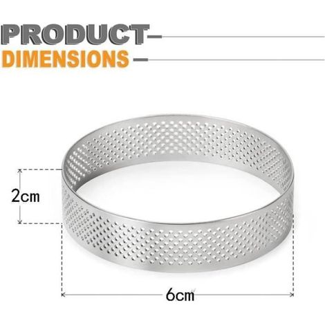 Cercle à Anneau à Pâtisserie - 12 Pcs - Acier Inoxydable - Antiadhésif - Facile à nettoyer (1/4)