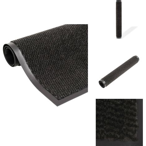 Paillasson rectangulaire 90 x 150 cm Noir - Tapis D'entrée - Paillasson Intérieur - Antidérapant - Nettoyage Facile - Entrée Maison (1/4)