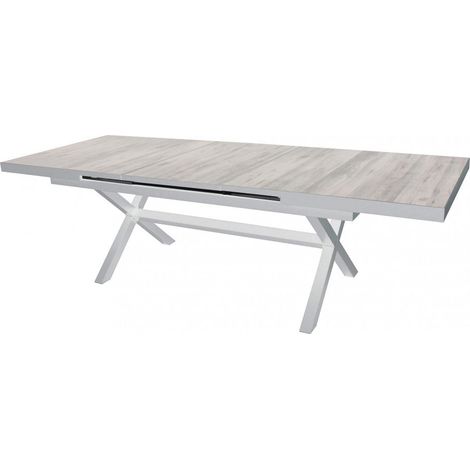 Tavolo Allungabile Djerba 200/260x100x75 h cm in Alluminio Bianco (1/4)