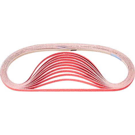 PFERD TOOLS Keramikkorn Schleifband BA 6x520mm CO-COOL 120 für Edelstahl-Schliff mit Bandschleifer 100 Stk (1/4)