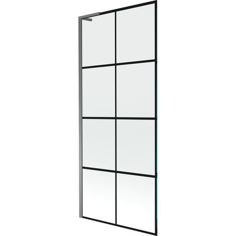 Mexen Next L mampara de bañera de 1 hoja 80 x 150 cm, rejilla negra, gun metal - 895-080-000-03-77-95 (1/5)