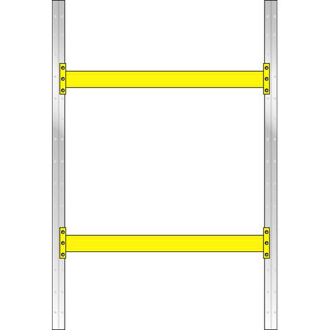 BRB Palettenregal, 2 Paar Tragbalken, BxTxH 2025x1100x3 mm, Stecksystem (1/2)