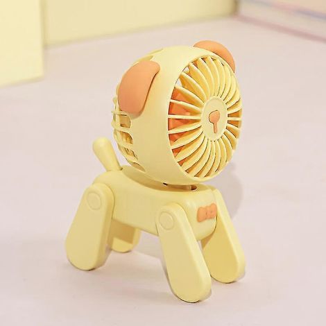Ventilateur de table d'appoint rechargeable USB en forme de chien mignon, petit ventilateur électrique portable et créatif, idéal pour décorer une chambre ou un bureau.-AquaForge (1/5)