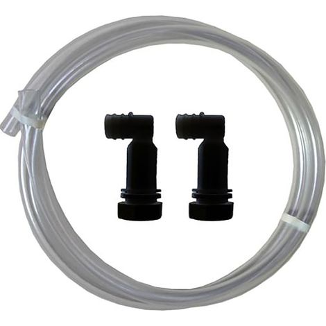 Tuyau jauge Ø20/27 noir et 2 raccords coude pour récupérateur d'eau