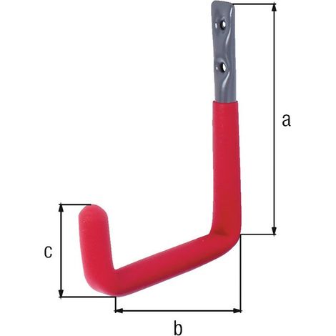 Gancio a muro ad U gomma rossa A.153mm STA zincato grezzo D. 18mm GAH (Per 5)