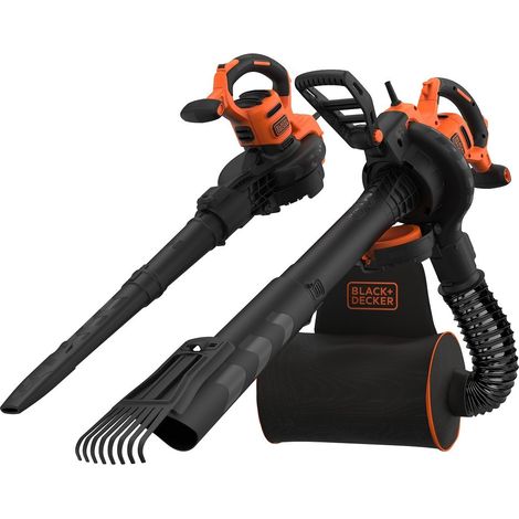 Black&Decker – Souffleur aspirateur dorsal 3000W – Vitesse jusqu'à 418 km/h – Volume d'aspiration 15 m³/min – Rapport de déchiquetage 16:1 - BEBLV301-QS