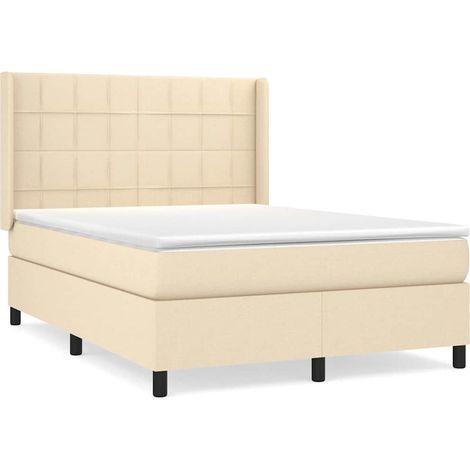 Maison Exclusive - Giroletto a Molle con Materasso Crema 140x19 cm in Tessuto (1/5)