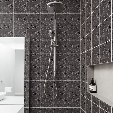 Sticker Mural Carrelage adhésif Cuisine Salle de Bain - 60 Stickers Carreaux DE Ciment TERRAZZO Simona - 60stickers20x20cm (1/5)