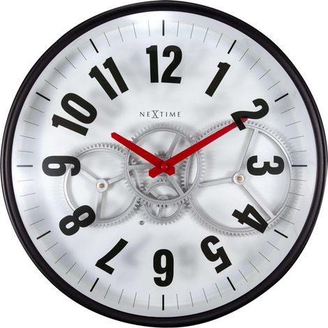 Horloge à Engrenages Modernes à Engrenages Mobiles - Blanc - 36cm - Métal/Verre (1/5)