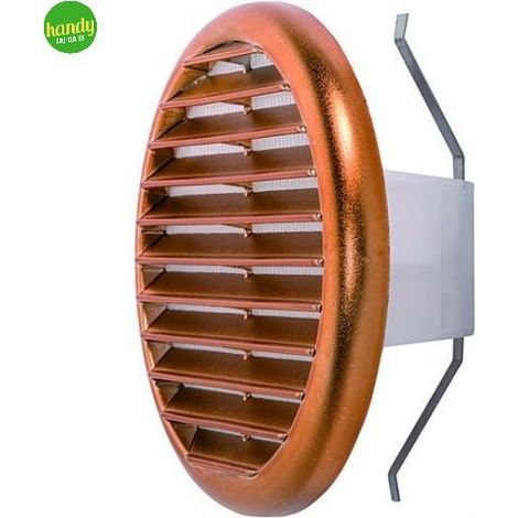 Griglia di aerazione tonda Vecamco con retina misura 125 / 160 mm rame