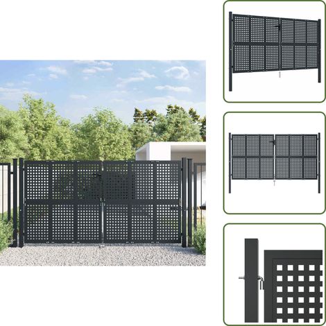 Gartentor Anthrazit 300x150 cm Stahl - Gartentor - Metalltor - Stahltür - Zaun - Einfahrtstor (1/5)