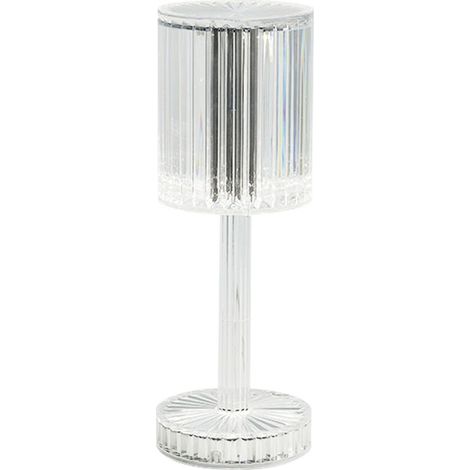 Lampe De Table En Cristal Moderne Romantique Veilleuse Tactile Acrylique Portable Élégant Lampe De Chevet Décorative Pour Chambre Salon Étude Restaurant Occidental, Modèle: Trois Couleurs Transparent 