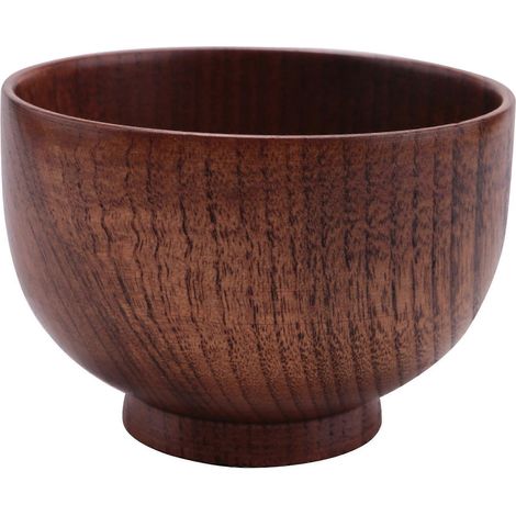 Bol en bois pour soupe, vaisselle de table saine, saladier naturel pour repas quotidien, bol alimentaire en bois massif, idéal dîner familial (1/5)