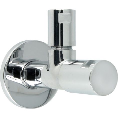 Vanne d'angle design classic-line, 1/2’’ chromé, avec raccord de serrage+rosace