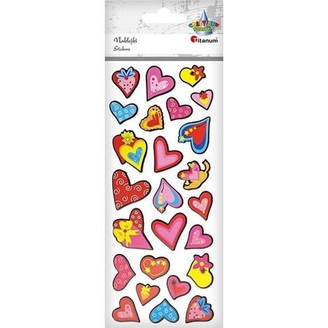 Adesivi 3D in carta espansa a forma di cuori, confezione da 25 pezzi.