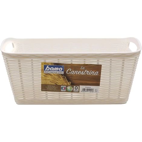 CESTA CASALINGA 'LA CANESTRINA' mod. 'mini' - cm.20 x 14 x h.7 - panna - BAMA