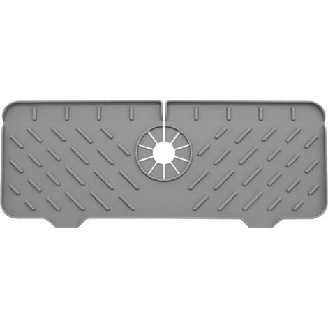Alfombrilla de silicona para fregadero, plegable, cortable, 37,5 x 14,5 x 1,5 cm, gris (1/5)