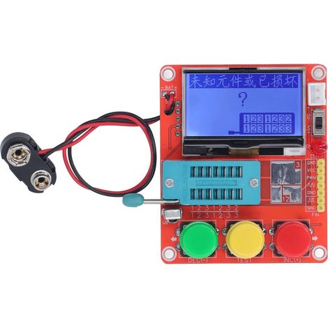 Lot T4 MINI Z Testeur de Transistors DIY PCB Diode Triode Capacitance Compteur 9V avec Écran LCD Graphique