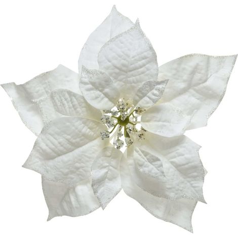 POINSETTIA APPENDIBILE BIANCA 26X7CM